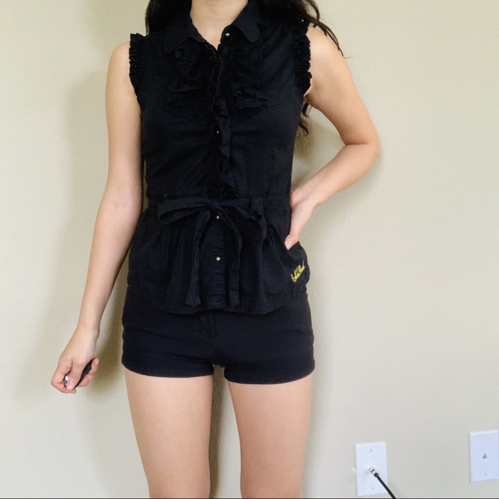 ECKO BLACK RUFFLE TOP - Picture 4 of 7
